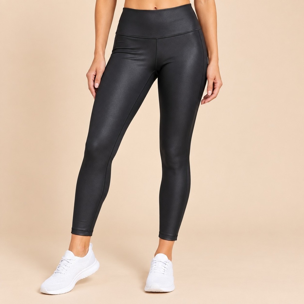 90 Degree Faux Leather High Waist Cire Ankle Leggings Women's Small Baddie Goth